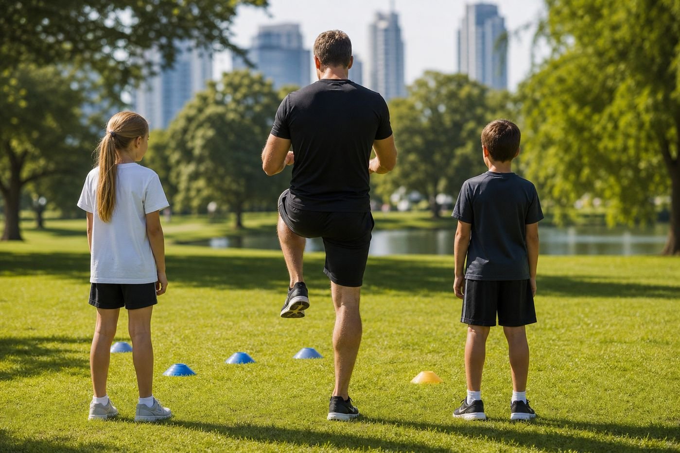 Enfants en séance de sport à Lyon